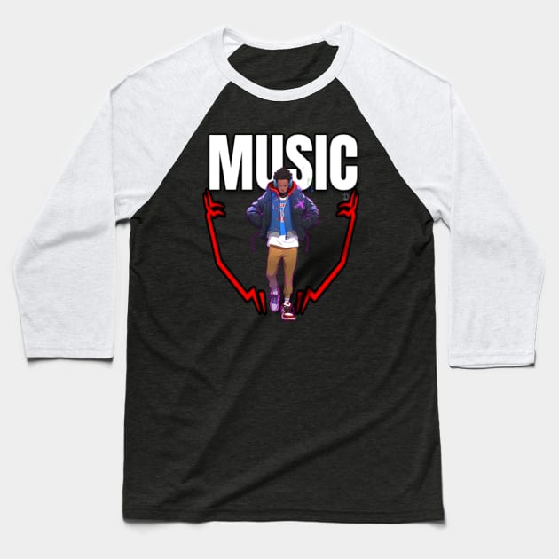 Music Baseball T-Shirt by CazzyShop